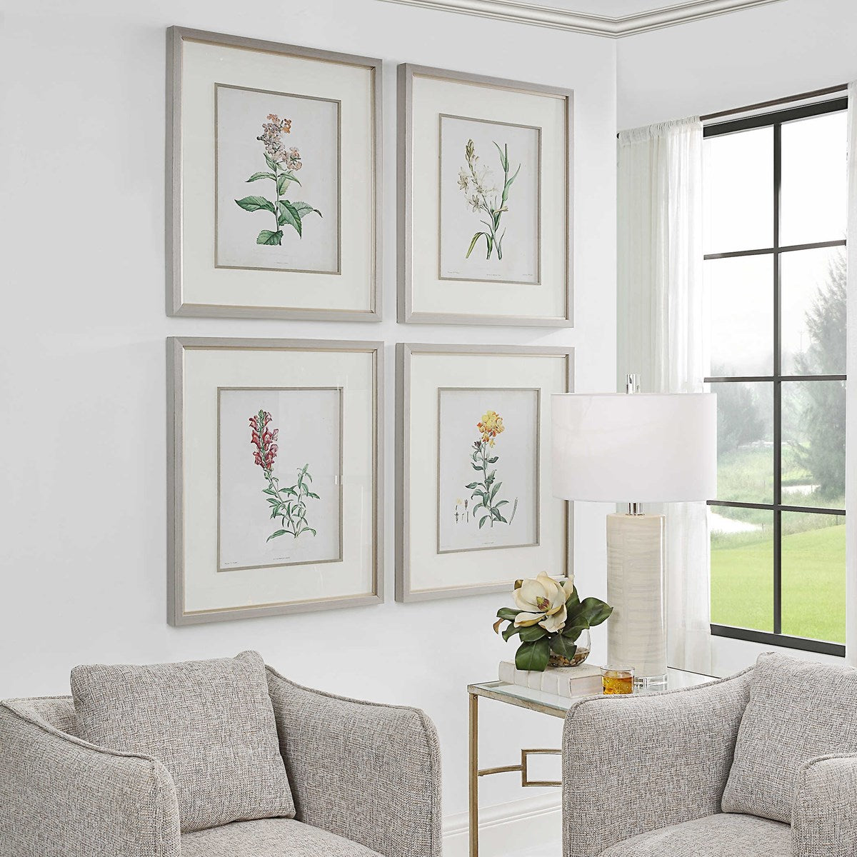 Uttermost Heirloom Blooms Study Set of 4 Framed Prints - Image 3