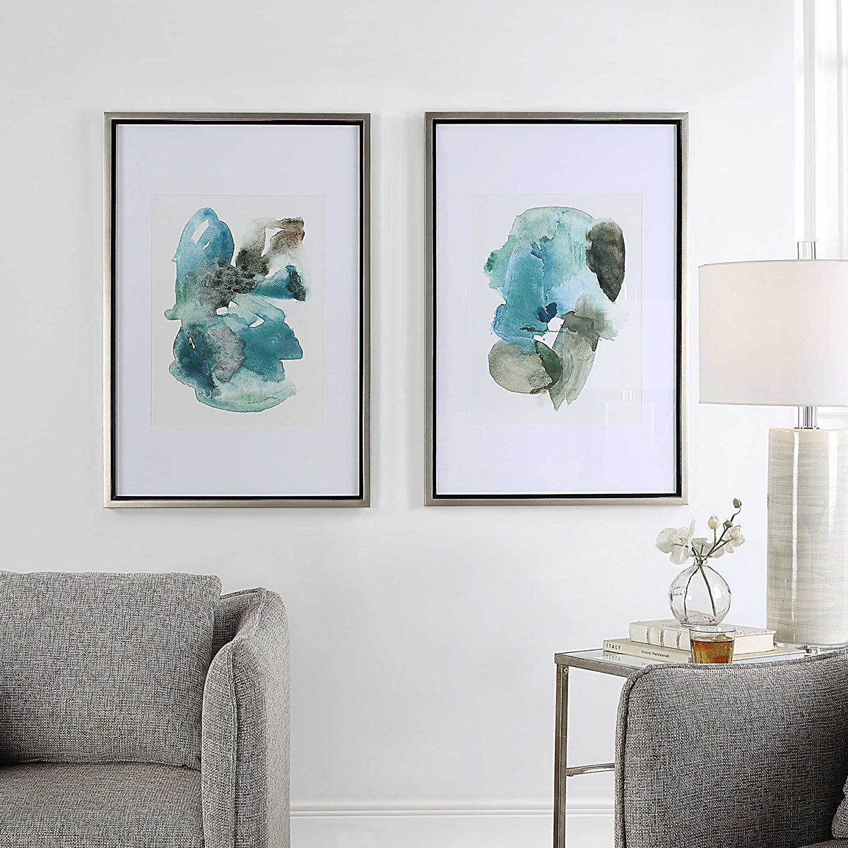 Uttermost Blueprints Watercolor Set of 2 Framed Prints - Image 2