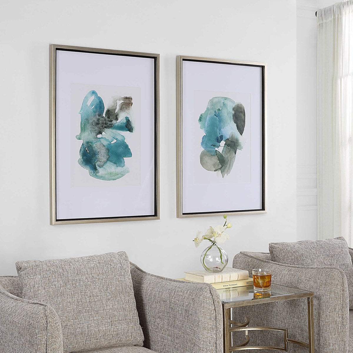 Uttermost Blueprints Watercolor Set of 2 Framed Prints - Image 3