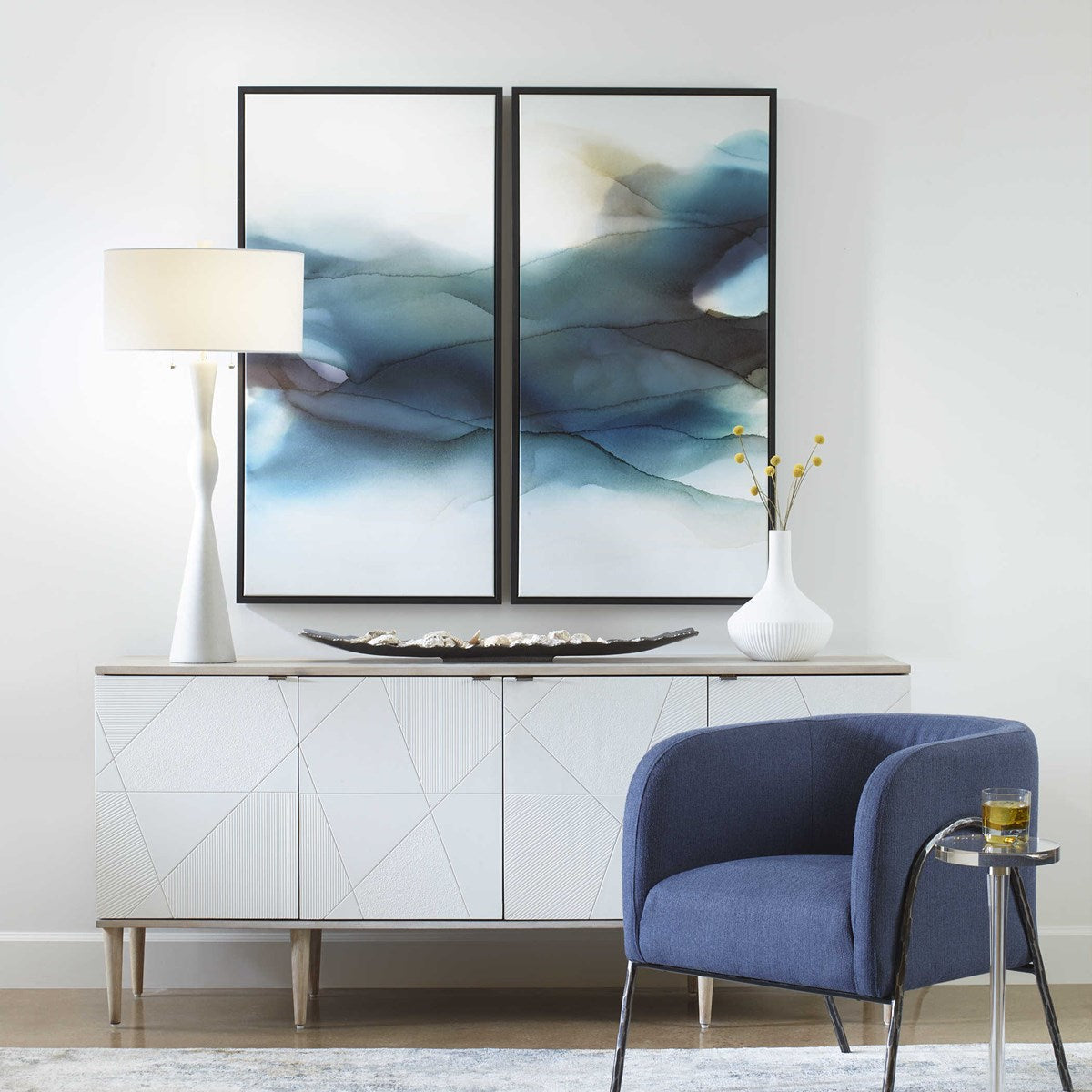 Uttermost September Desert Set of 2 Modern Framed Canvases, - Image 1