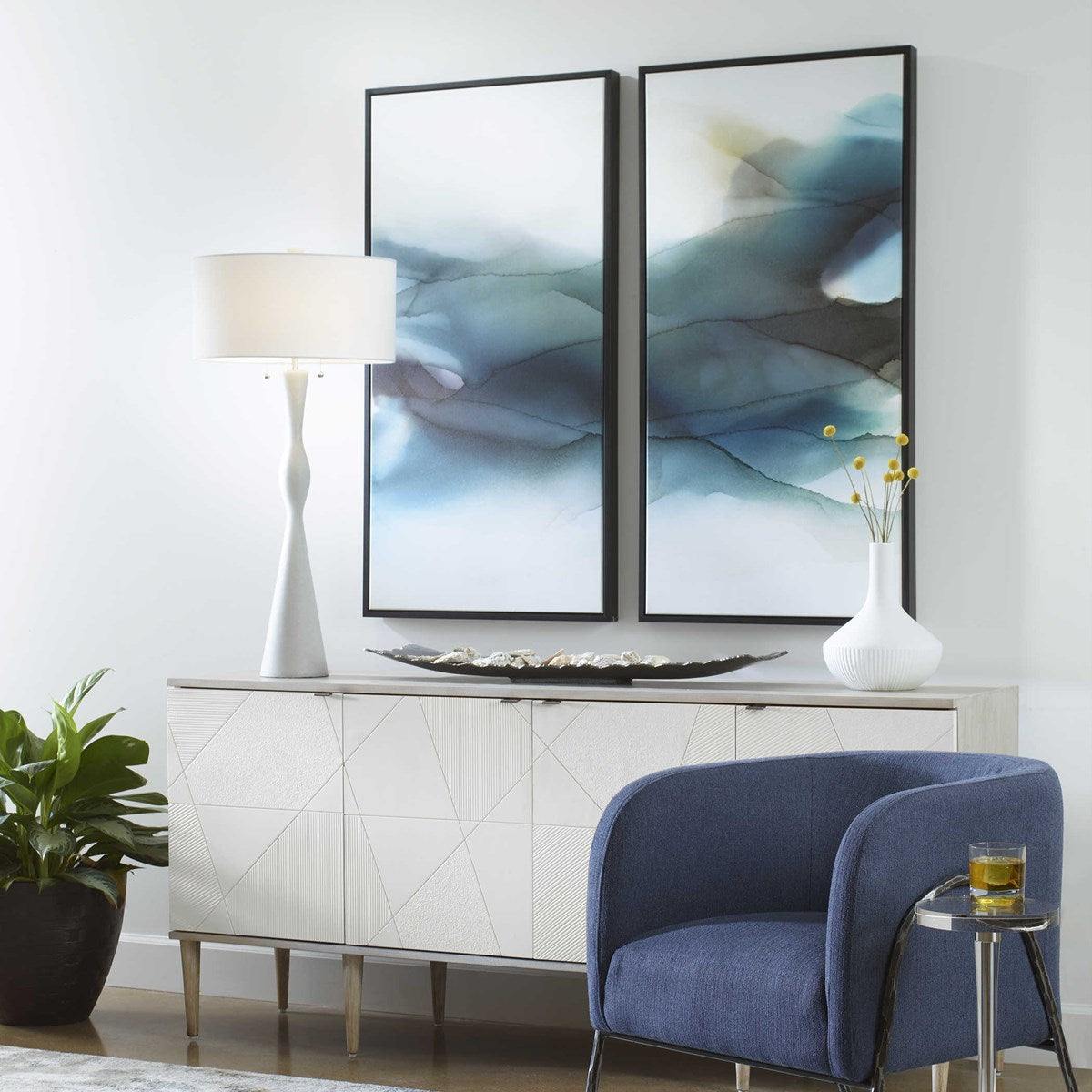 Uttermost September Desert Set of 2 Modern Framed Canvases, - Image 3