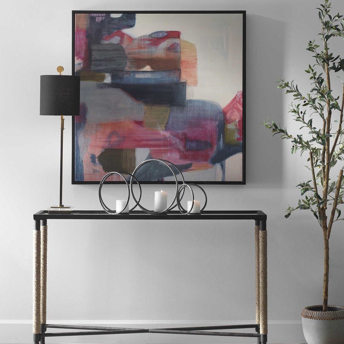 Uttermost Geranium And Ginger Framed Canvas - Image 2
