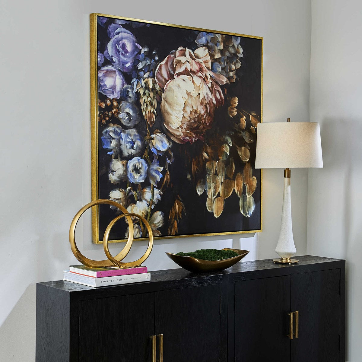 Uttermost Natural Wonder Black Floral Framed Canvas - Image 3