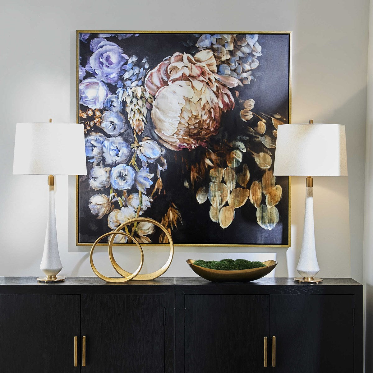 Uttermost Natural Wonder Black Floral Framed Canvas - Image 2