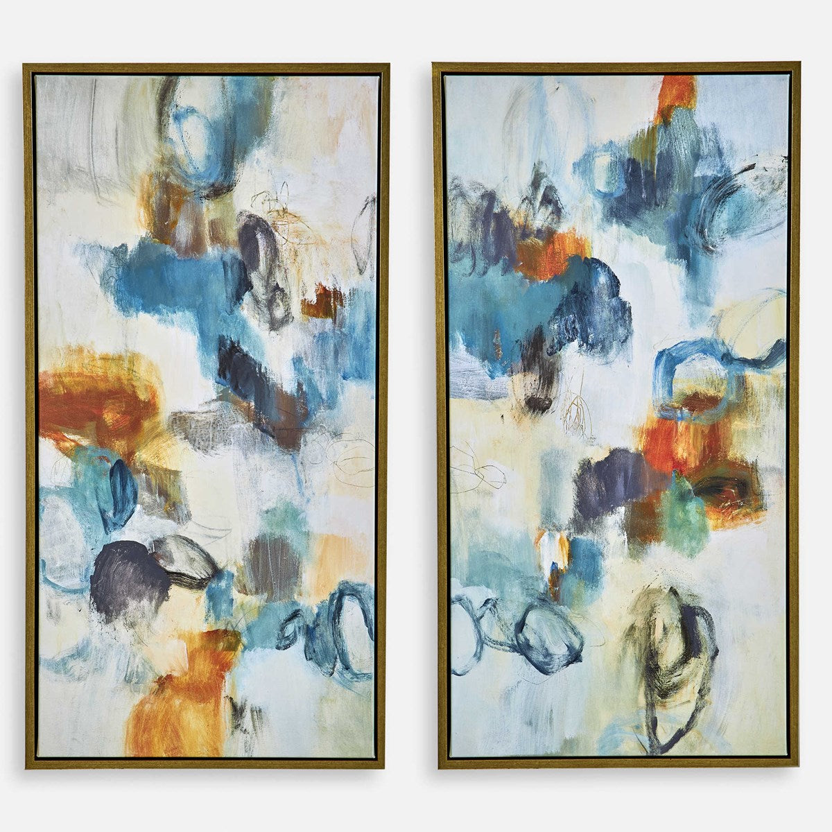 Uttermost Casual Moments Vibrant Colors Set of 2 Framed Canvases