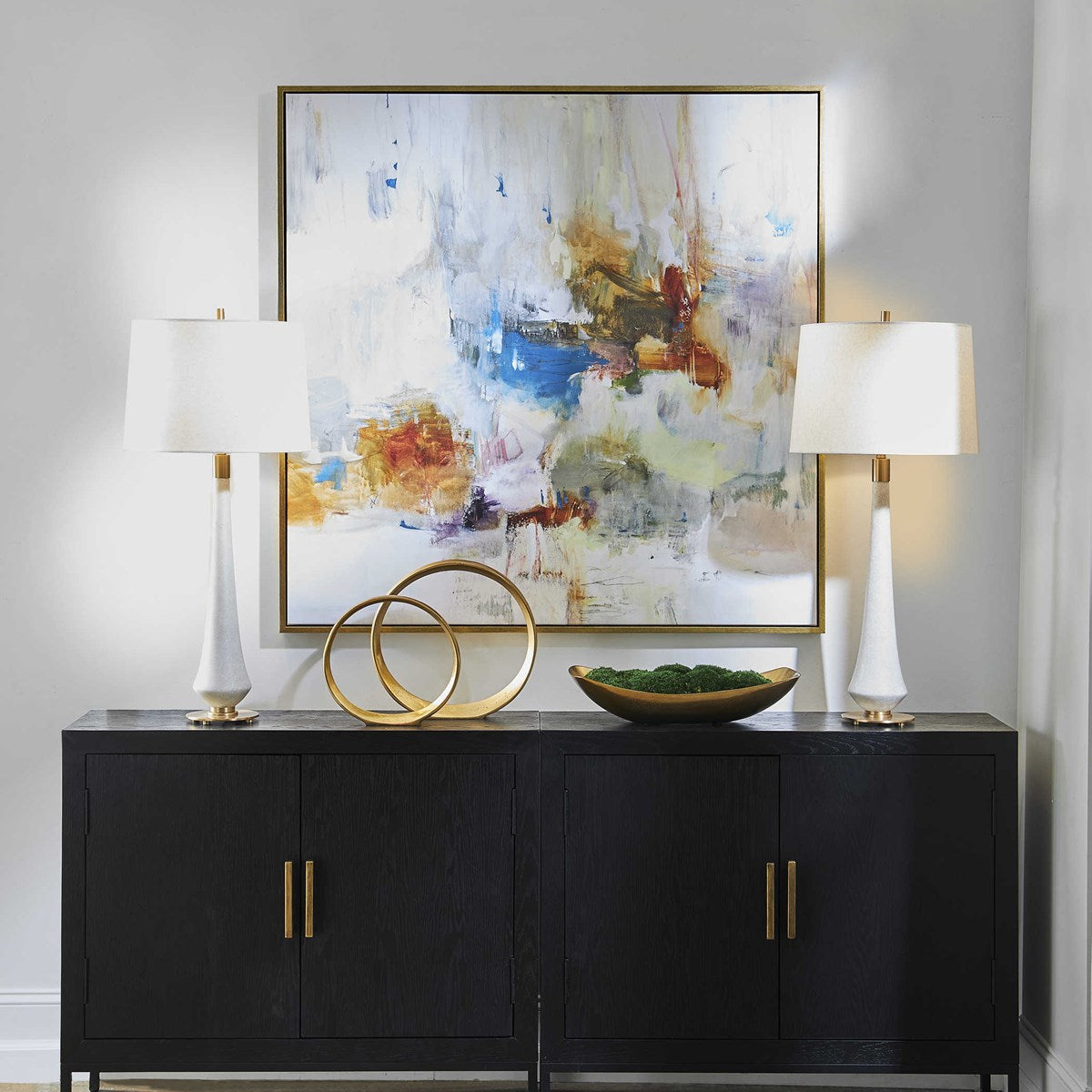Uttermost In The Beginning Abstract Framed Canvas - Image 1