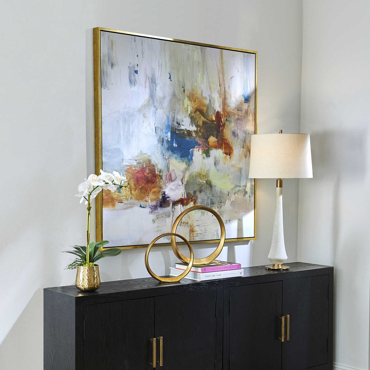 Uttermost In The Beginning Abstract Framed Canvas - Image 3