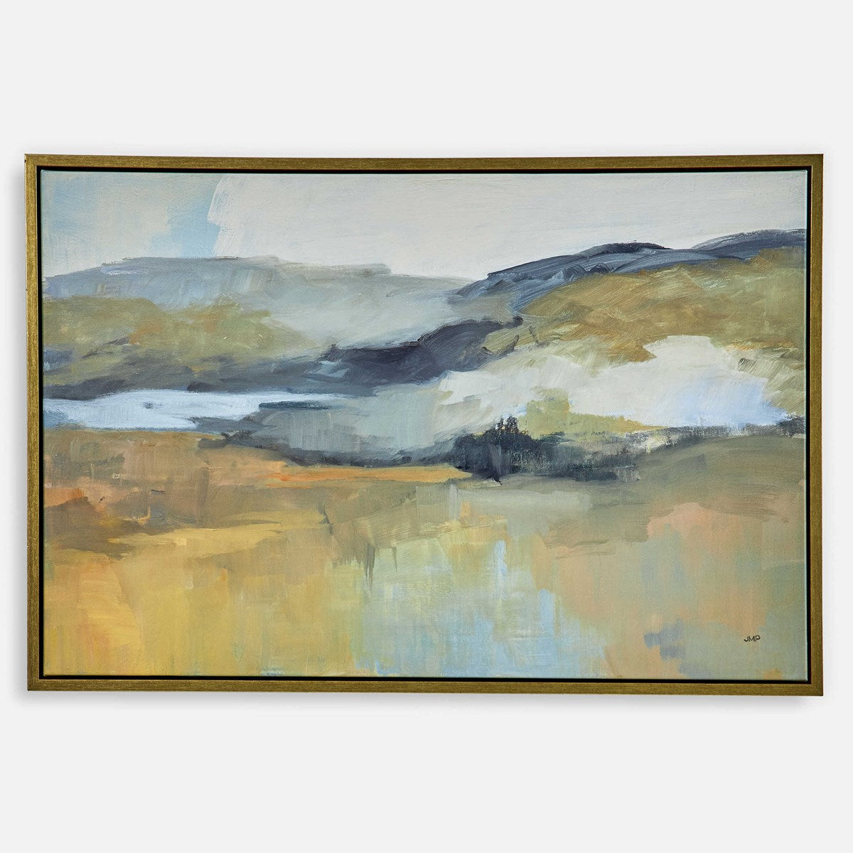 Uttermost Folded Hills Modern Abstract Landscape Framed Canvas