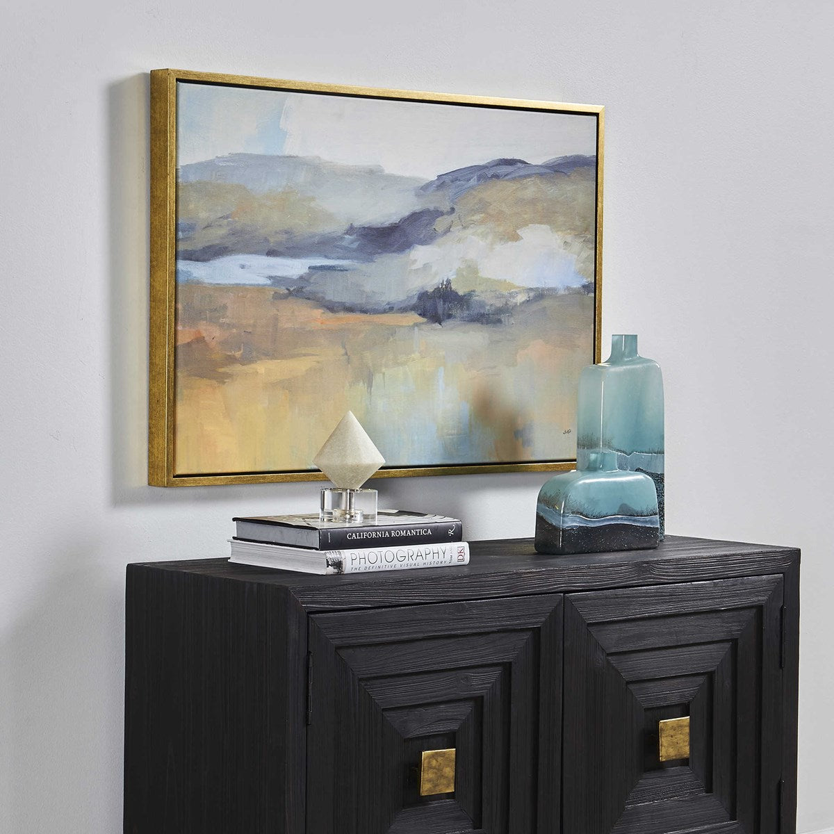 Uttermost Folded Hills Modern Abstract Landscape Framed Canvas - Image 3