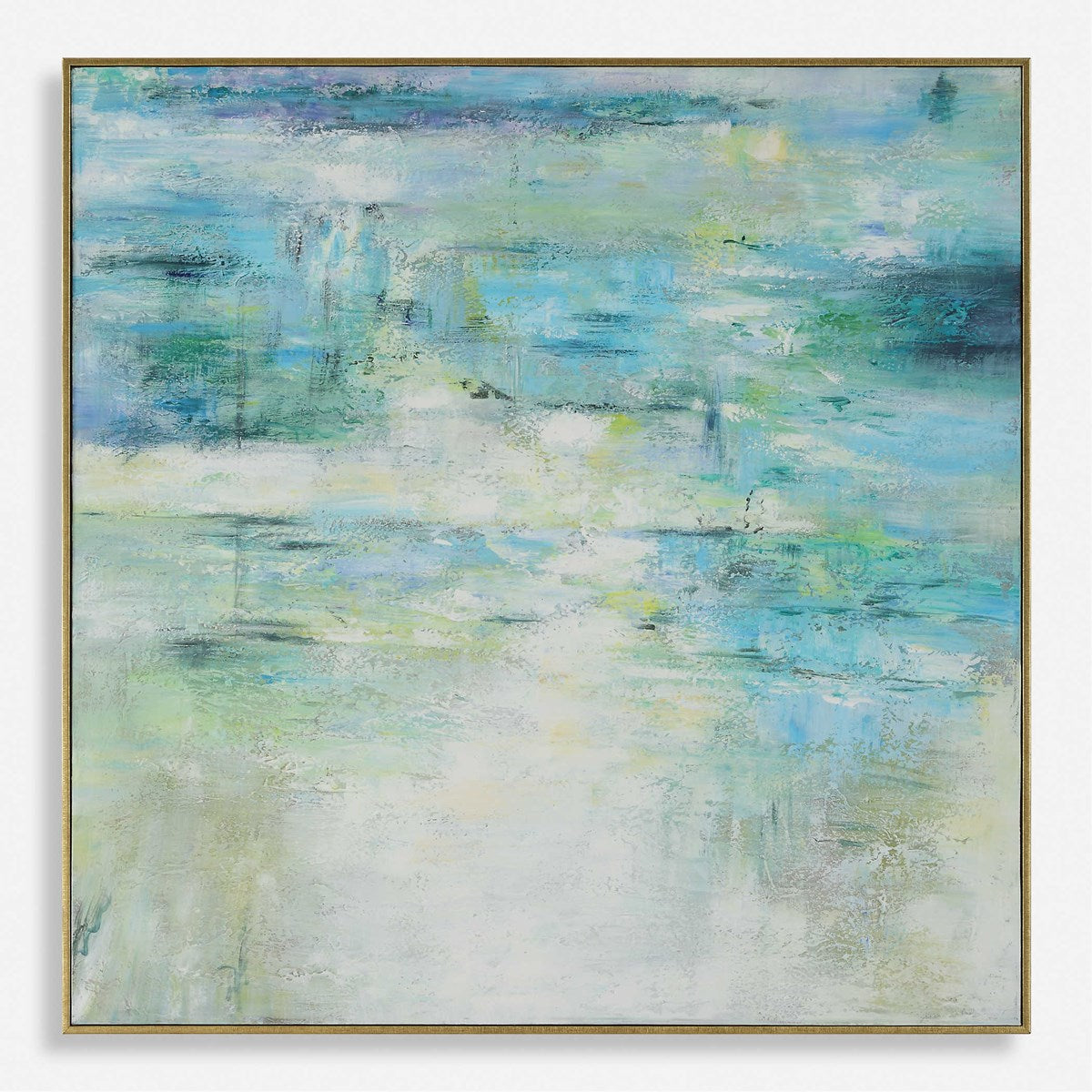 Uttermost Blissful Blue and Green Hand Painted Canvas - Image 2