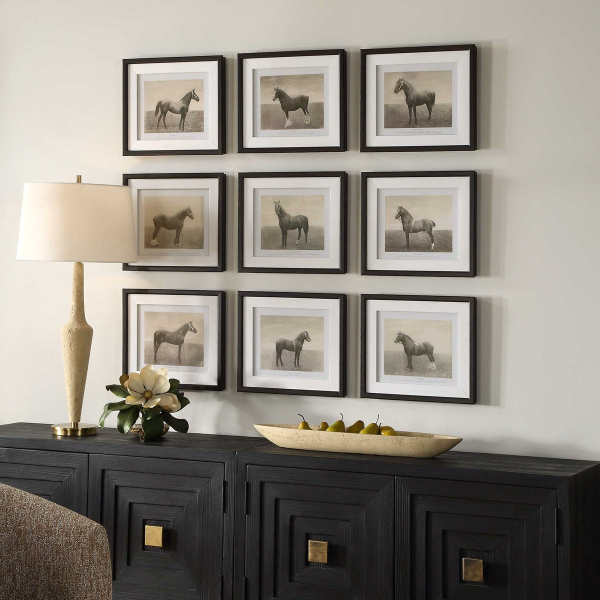 Uttermost Equine Dynasty Horse Sketch Set of 9 Framed Prints - Image 3