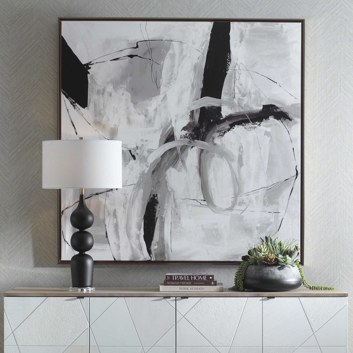 Uttermost Looping Eternity Modern Abstract Framed Canvas - Image 1