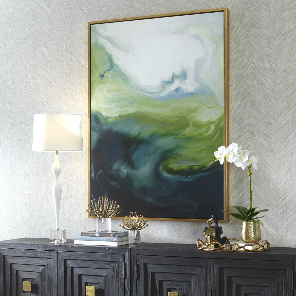 Uttermost Serene Green Framed Canvas - Image 3