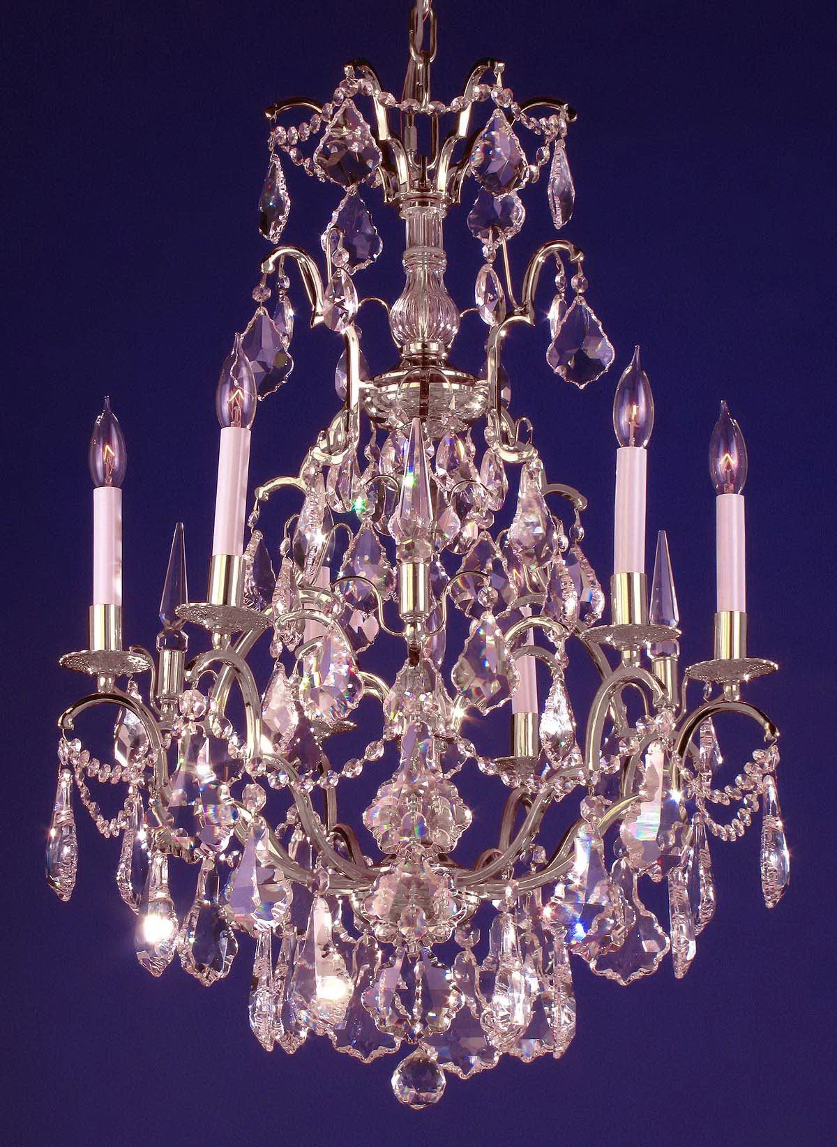7 lights crystal chandelier in gold plated finish - Image 1