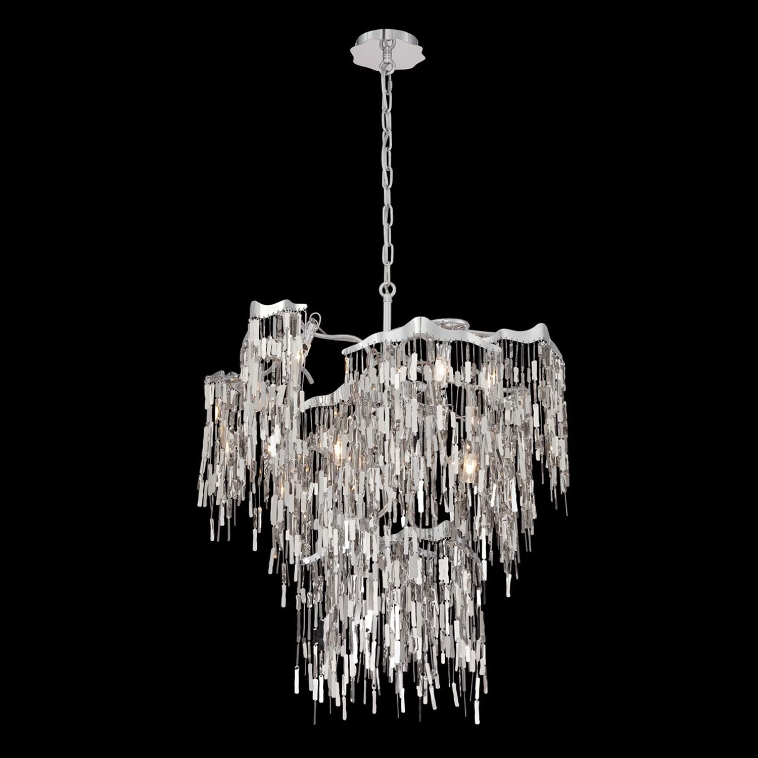 Elfassy Chrome 24-Inch Nine-Light Chandelier - Image 1