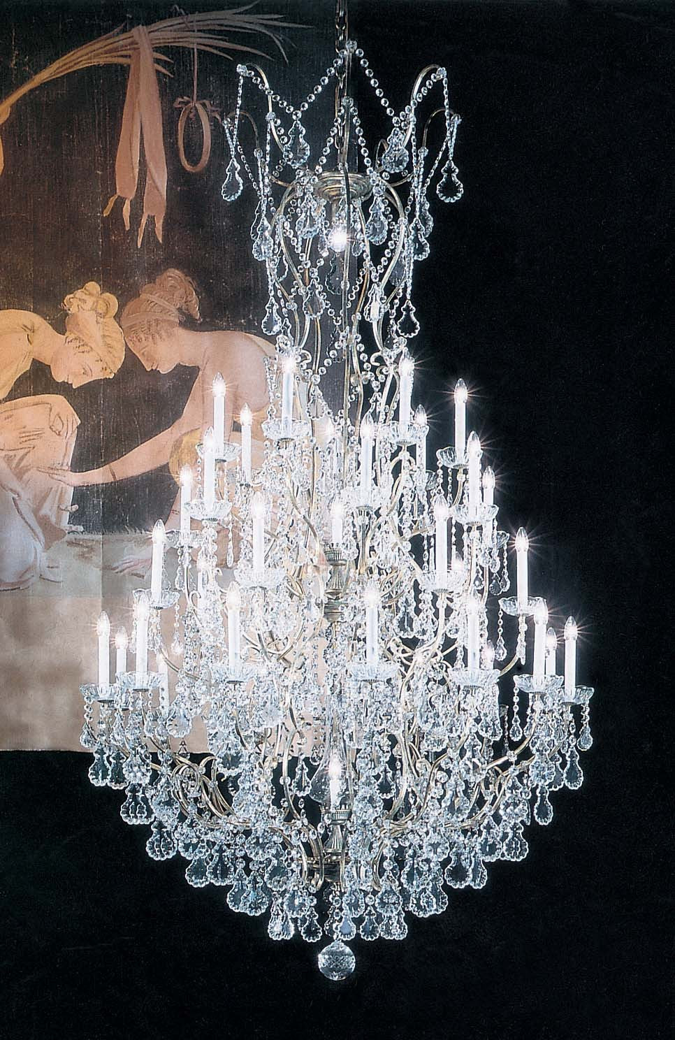 38 Lights Versailles crystal Chandeliers dressed with crystal pendants - Image 1