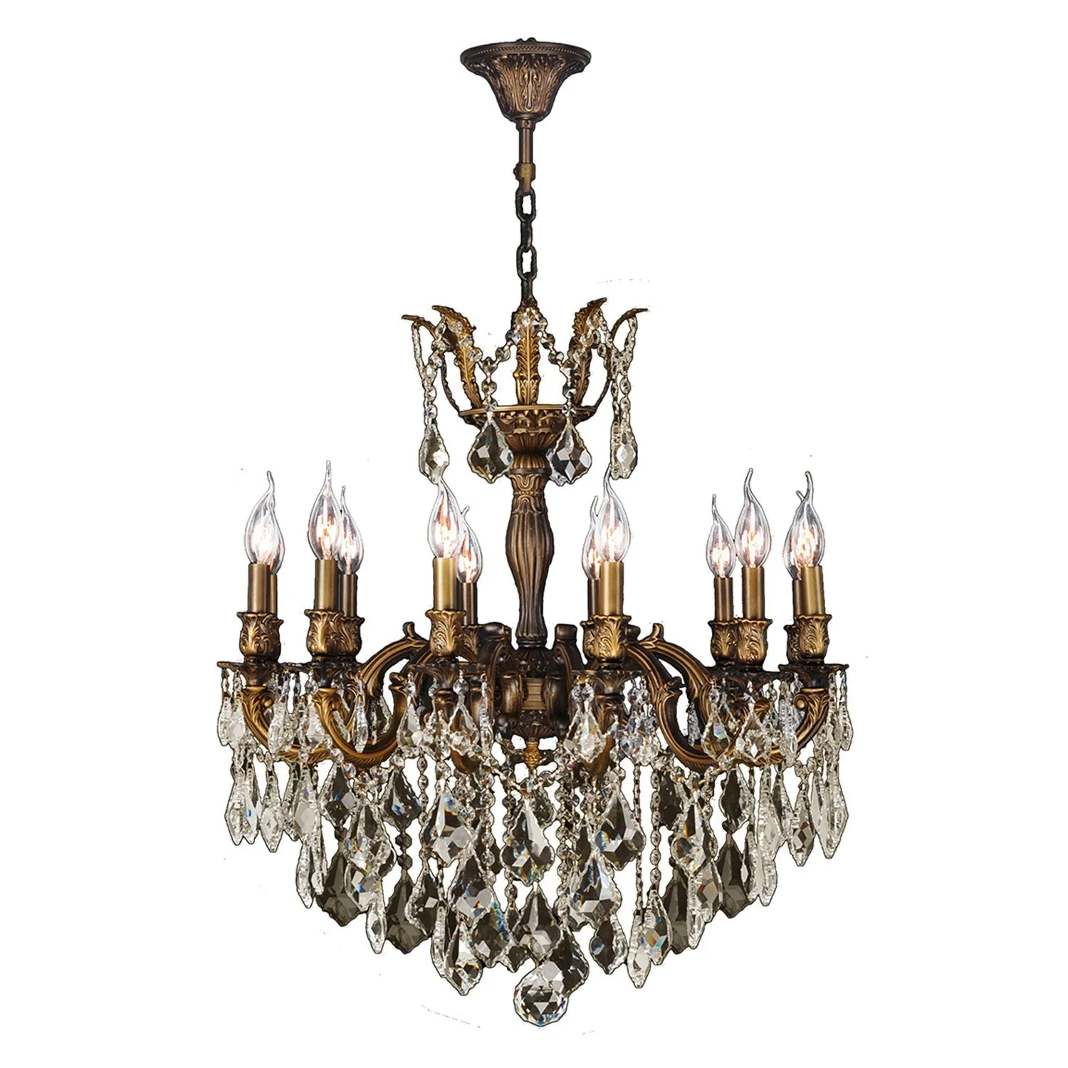 Corp Versailles Antique Bronze Twelve-Light Chandelier - Image 1