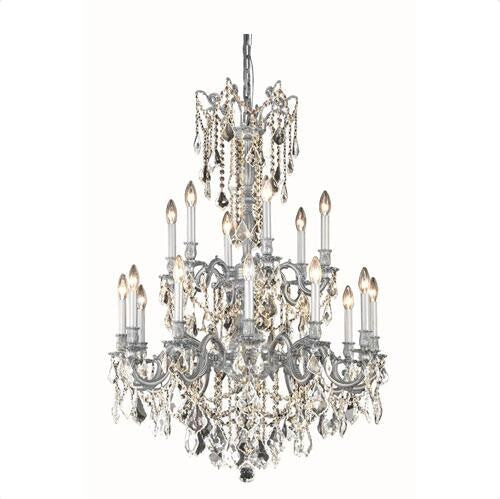Pewter Chandelier with Royal Cut Crystal - Image 1