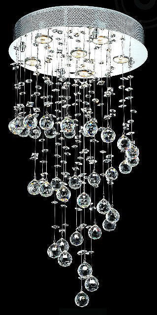 6 light polished chrome Contemporary spiral Crystal Chandelier - Image 1