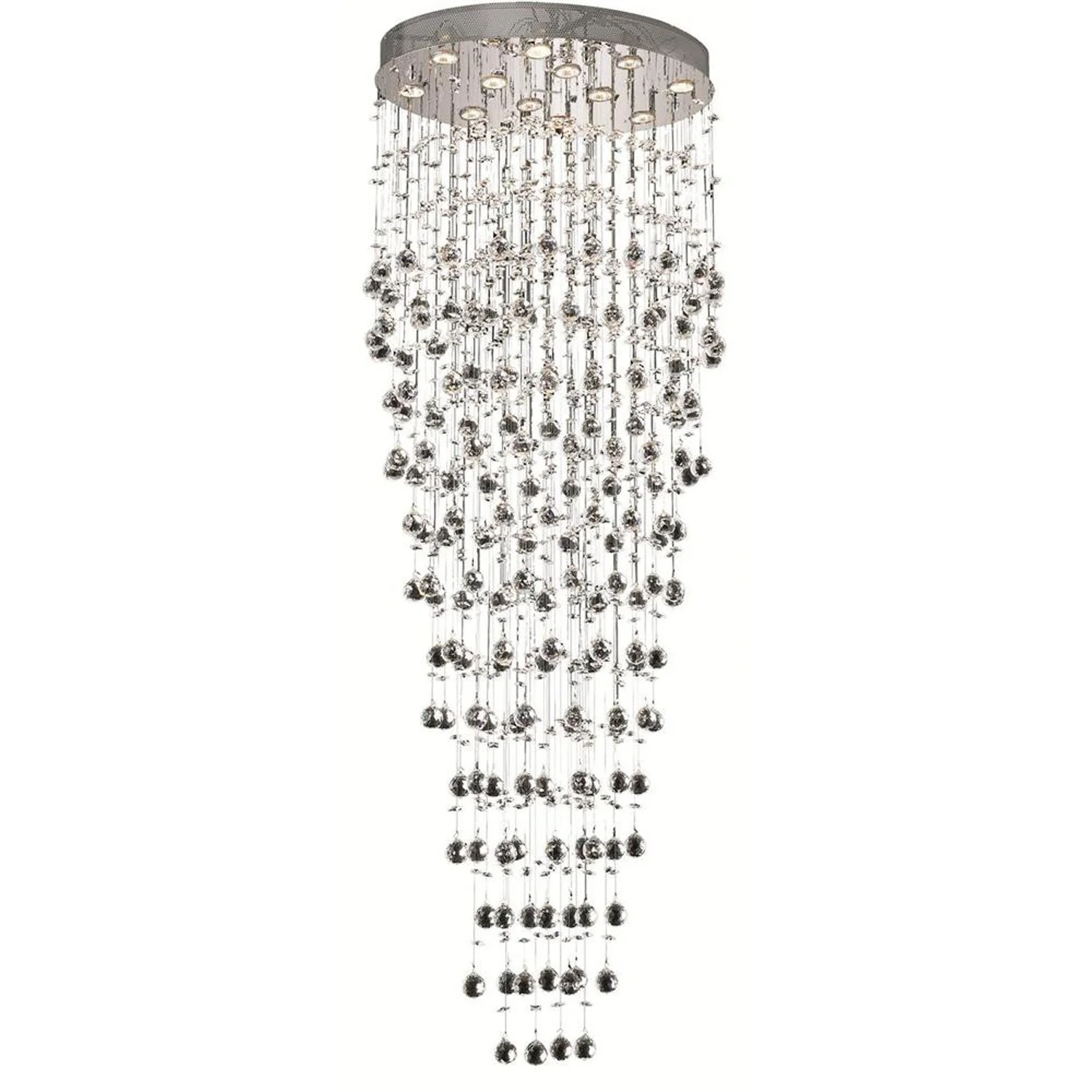 Galaxy Chrome Twelve-Light 20-Inch Semi Flush Mount with Royal Cut Clear Crystal - Image 1