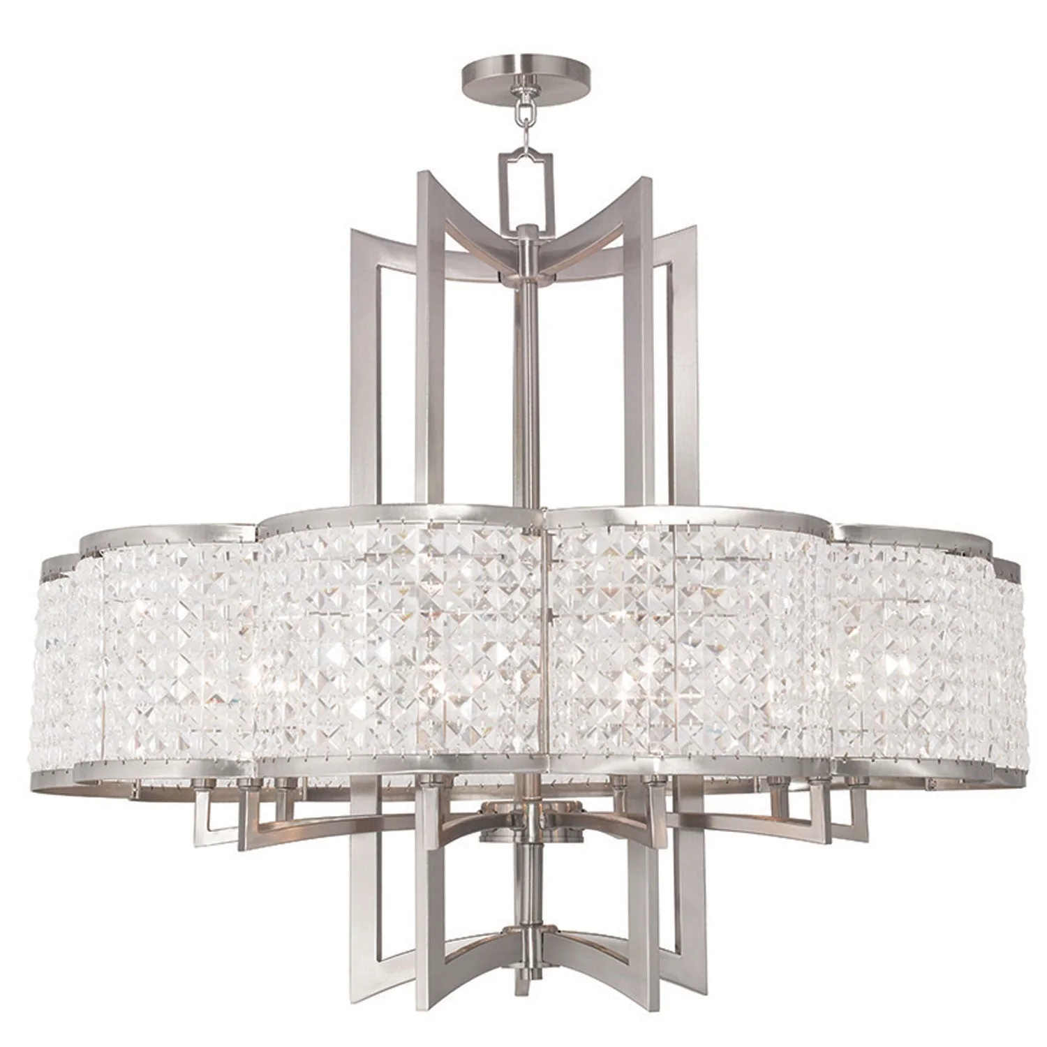 Grammercy Brushed Nickel 34-Inch Ten-Light Pendant - Image 1