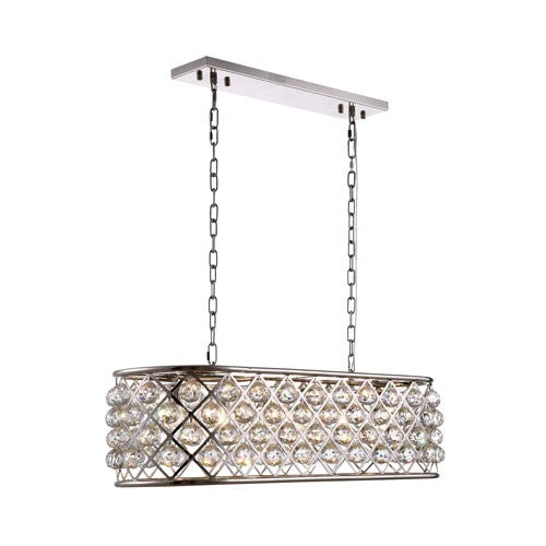 Madison Polished Nickel Six-Light Pendant with Clear Crystals - Image 1