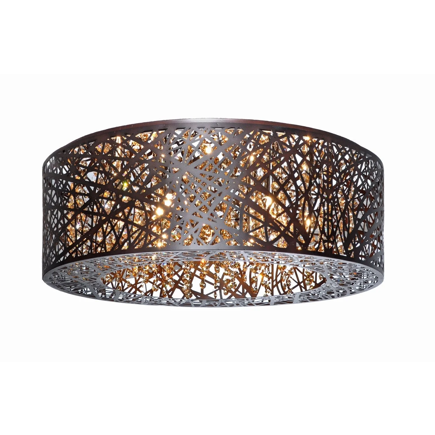 Bronze Nine-Light LED 24-Inch Flushmount - Image 1