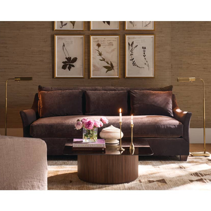 Rowe Furniture Moreau Brown Velvet 85” Sofa ~ Express Collection