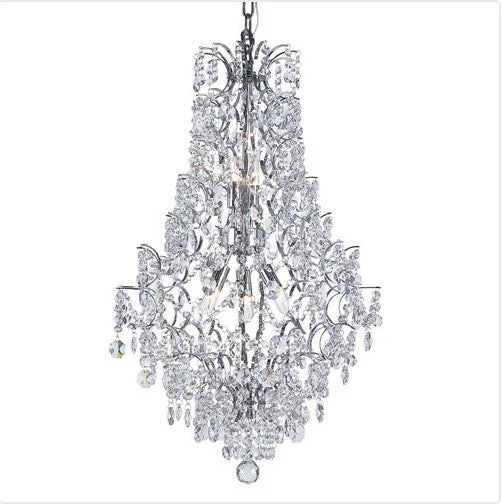 5 Light Chandelier with Cut CrystalBeadStrands - Image 1