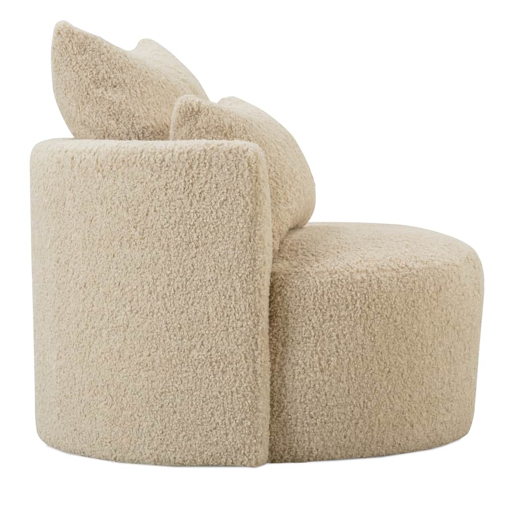 Rowe Furniture Neutral Boucle Leander Swivel Chair - Image 3