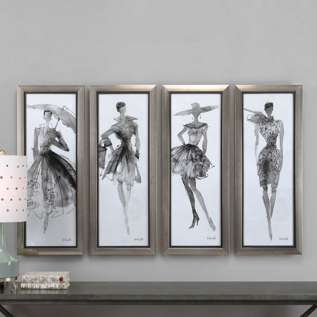 Uttermost Fashion Sketchbook Set of 4 Framed Prints - Image 2