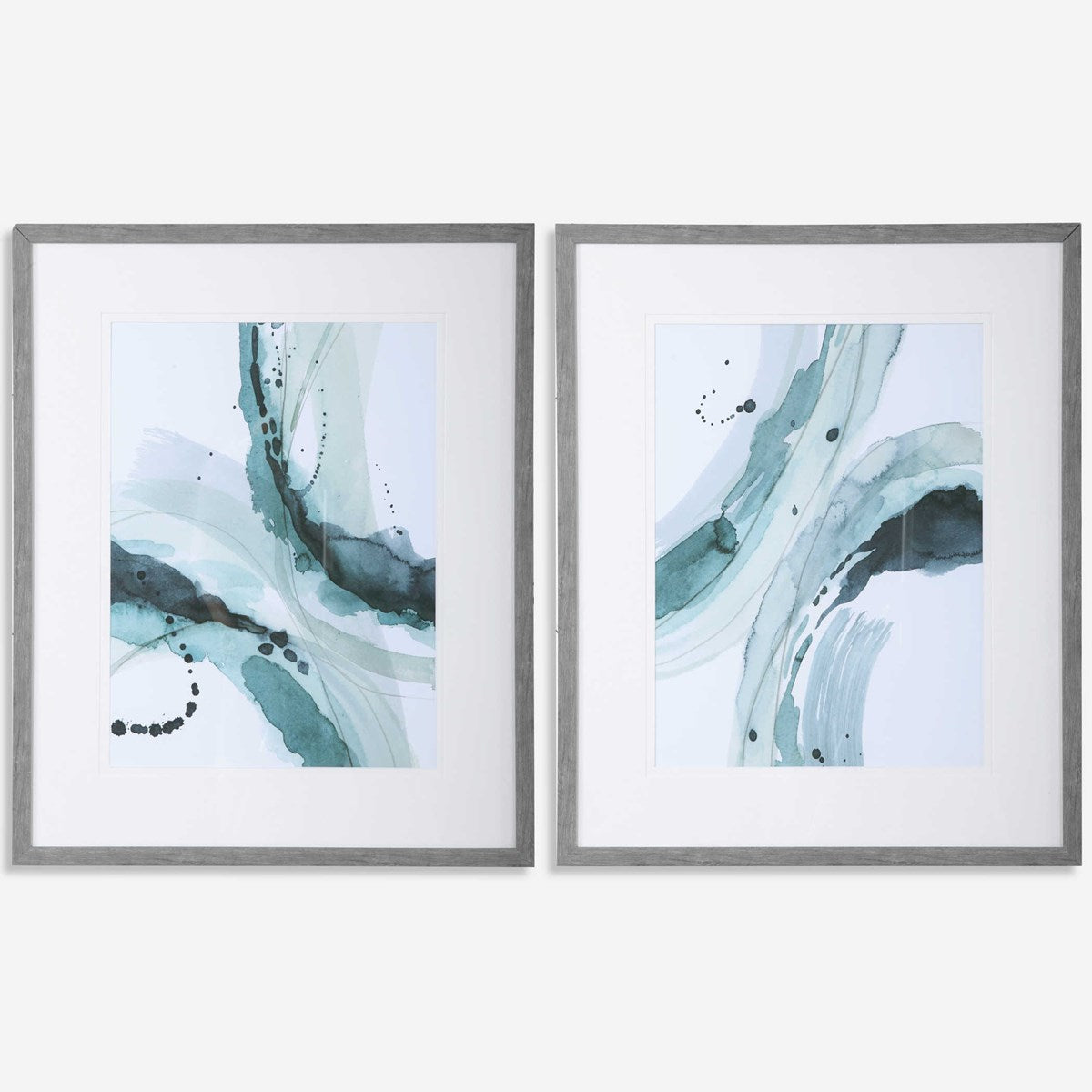 Uttermost Depth Abstract Watercolor Set of 2 Framed Prints