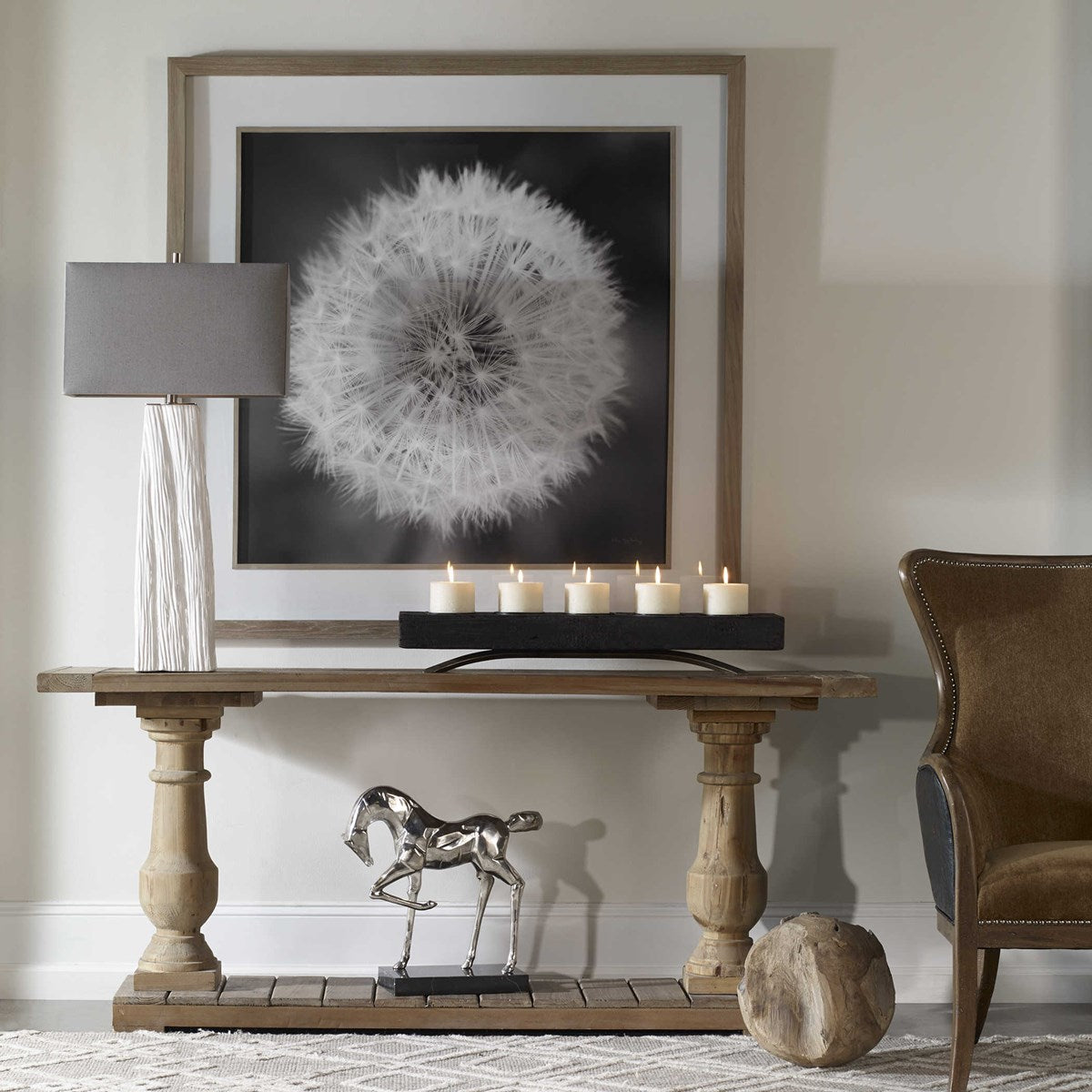 Uttermost Dandelion Seedhead Black and White Framed Print - Image 3