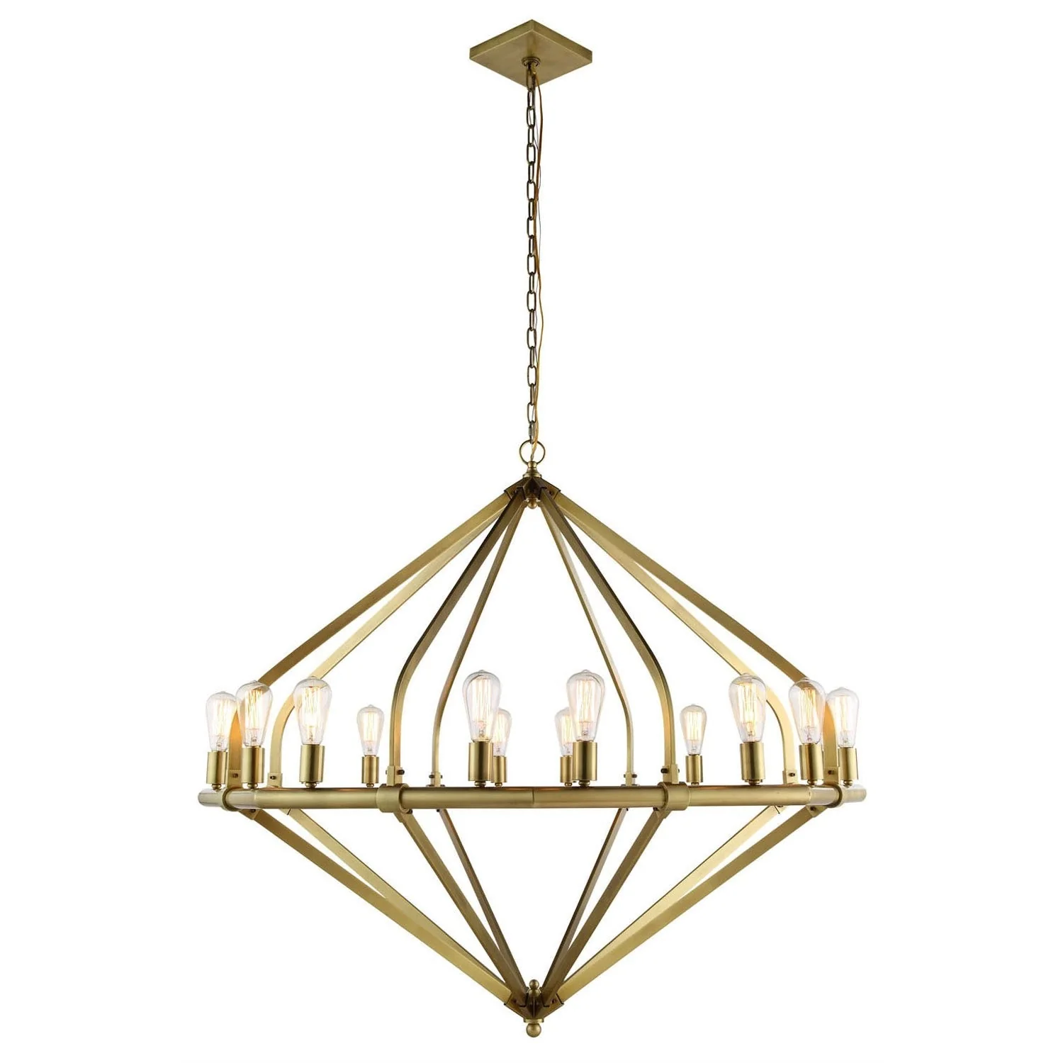 Brass 16-Light Chandelier - Image 1