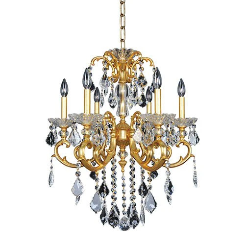 Gold Six-Light Chandelier with Firenze Clear Crystal - Image 1