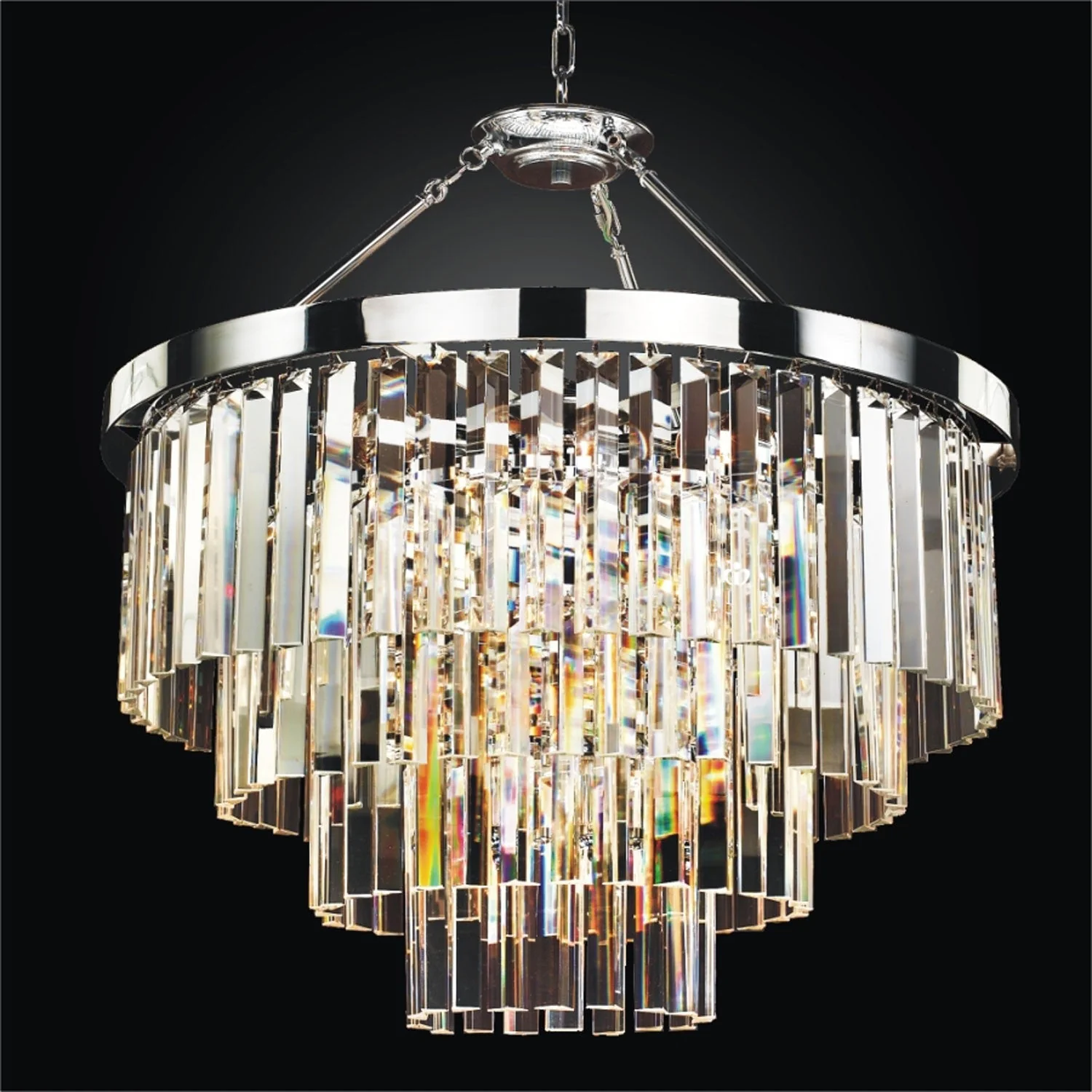 Timeless Chrome 28-Inch Convertible Chandelier - Image 1