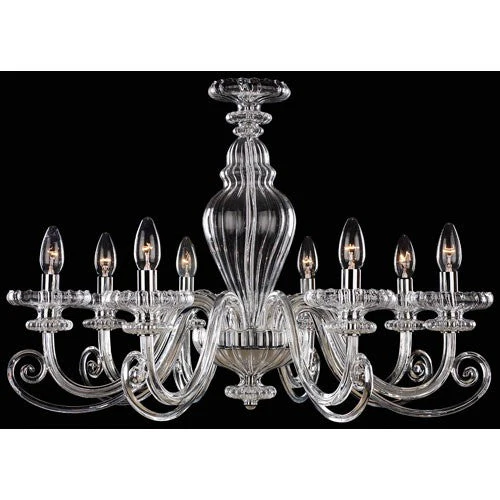 Metropolitan Chrome and Clear Glass Eight-Light Chandelier - Image 1
