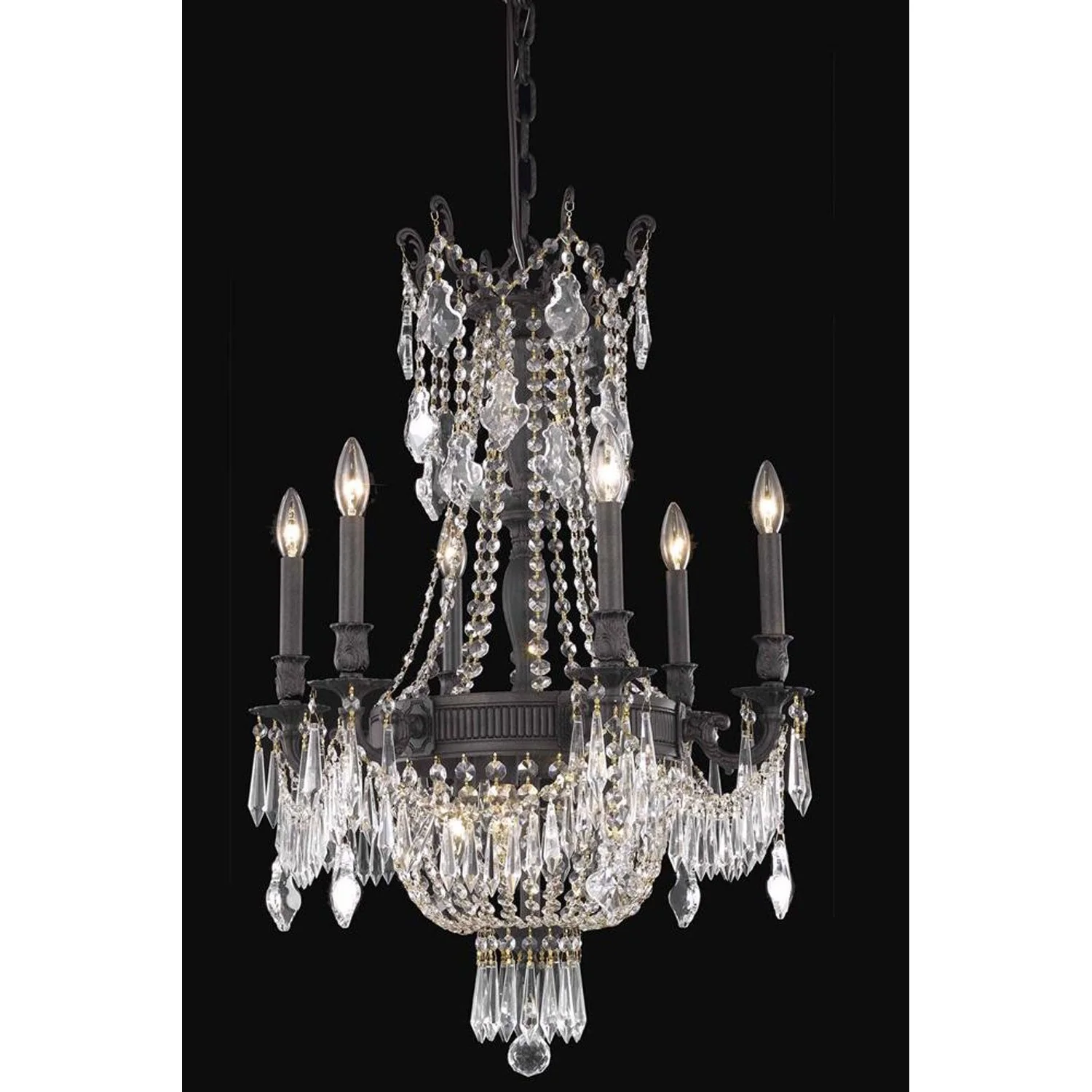 Esperanza Dark Bronze Nine-Light Chandelier with Royal Cut Crystal - Image 1