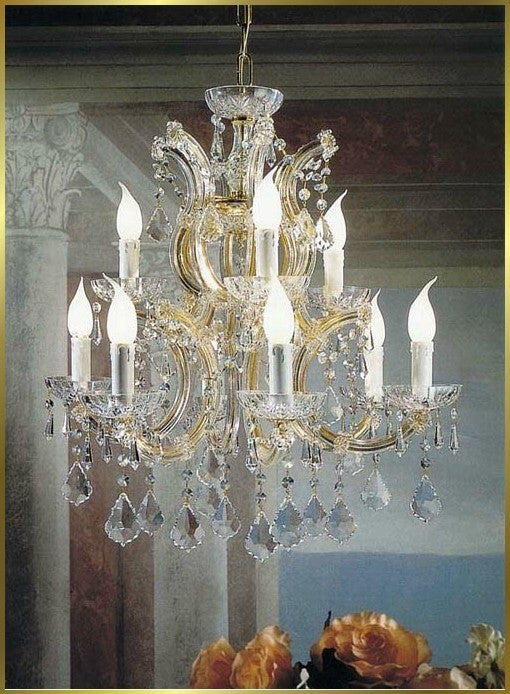 9 Lights Maria Theresa crystal chandelier dressed with clear crystals - Image 1