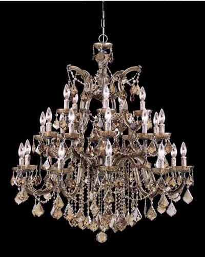 Ten-Light Chandelier with Golden Teak Swarovski Strass Crystal - Image 1