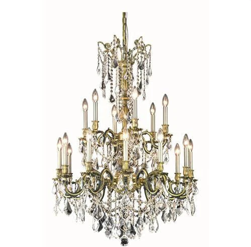 Bronze Chandelier with Royal Cut Crystal - Image 1