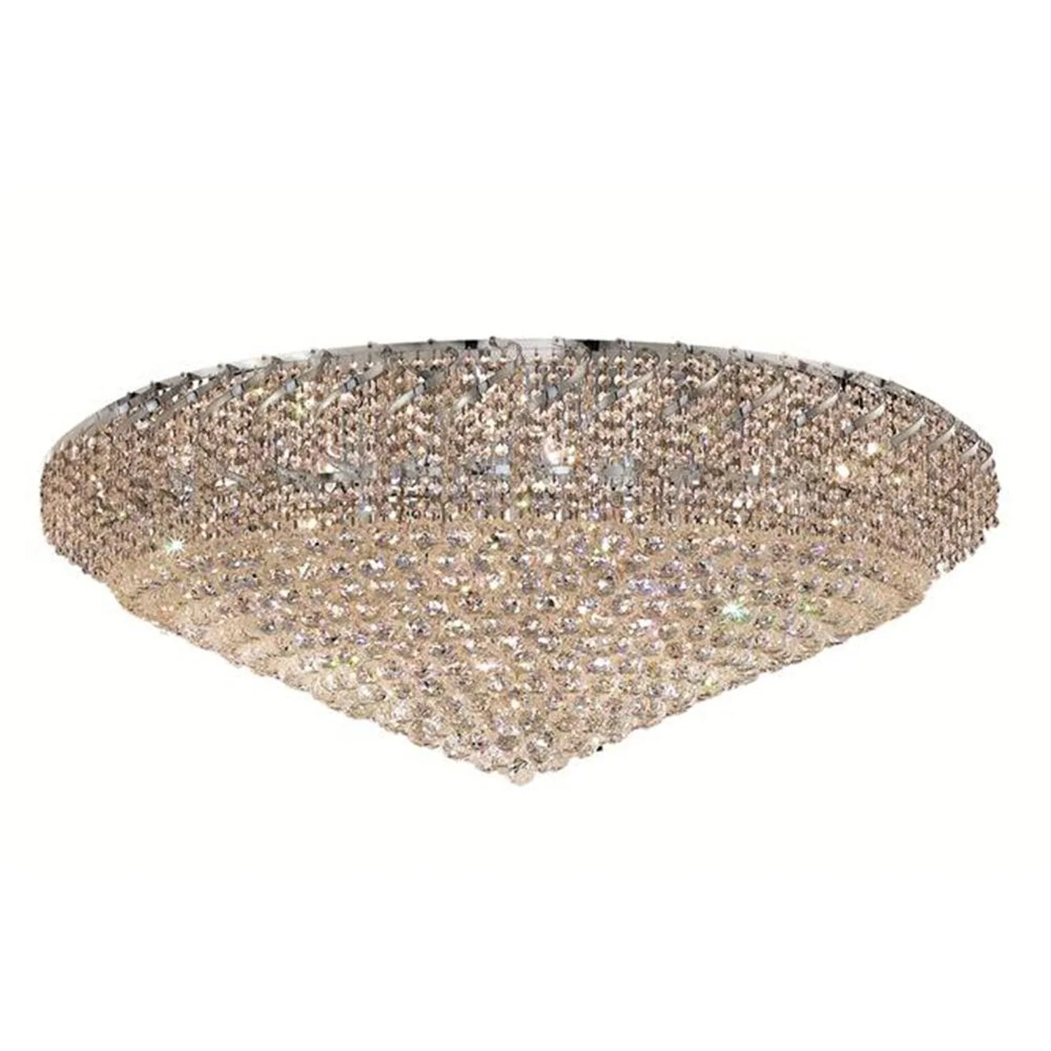 Belenus Chrome Thirty-Six Light 48-Inch Flush Mount with Royal Cut Clear Crystal - Image 1