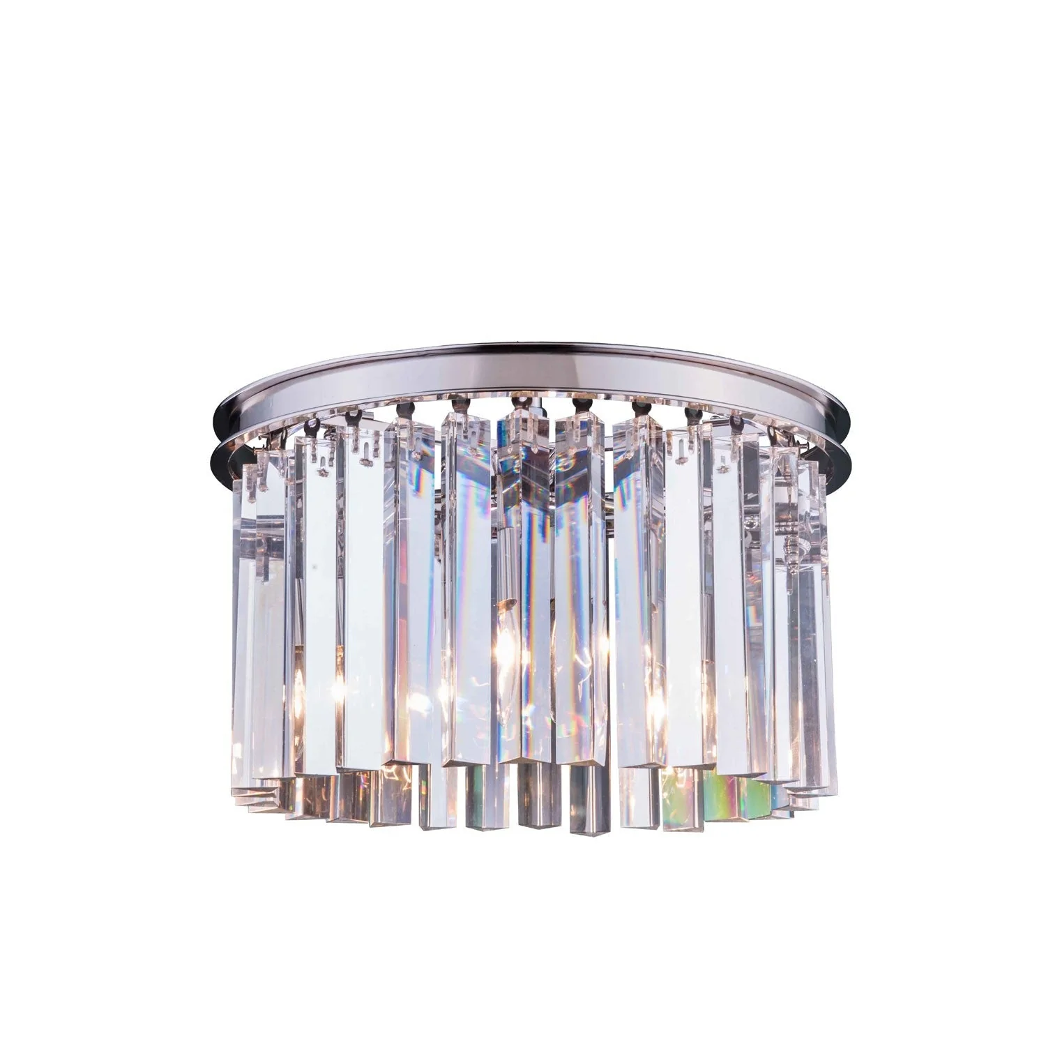 Sydney Polished Nickel Sixteen-Inch Flushmount with Royal Cut Clear Crystals - Image 1