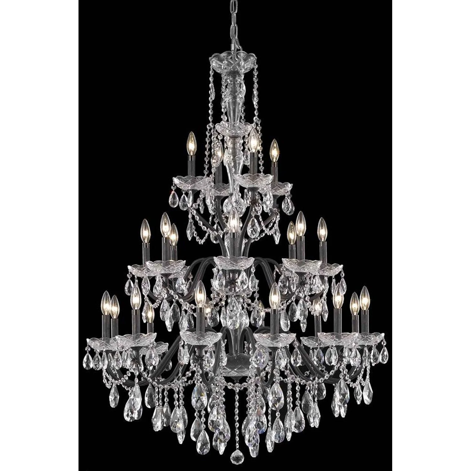 St. Francis Dark Bronze 24-Light Pendant with Royal Cut Crystal - Image 1