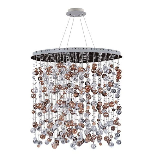 Chrome 18-Light Oval Convertible Pendant with Firenze Clear Crystal - Image 1