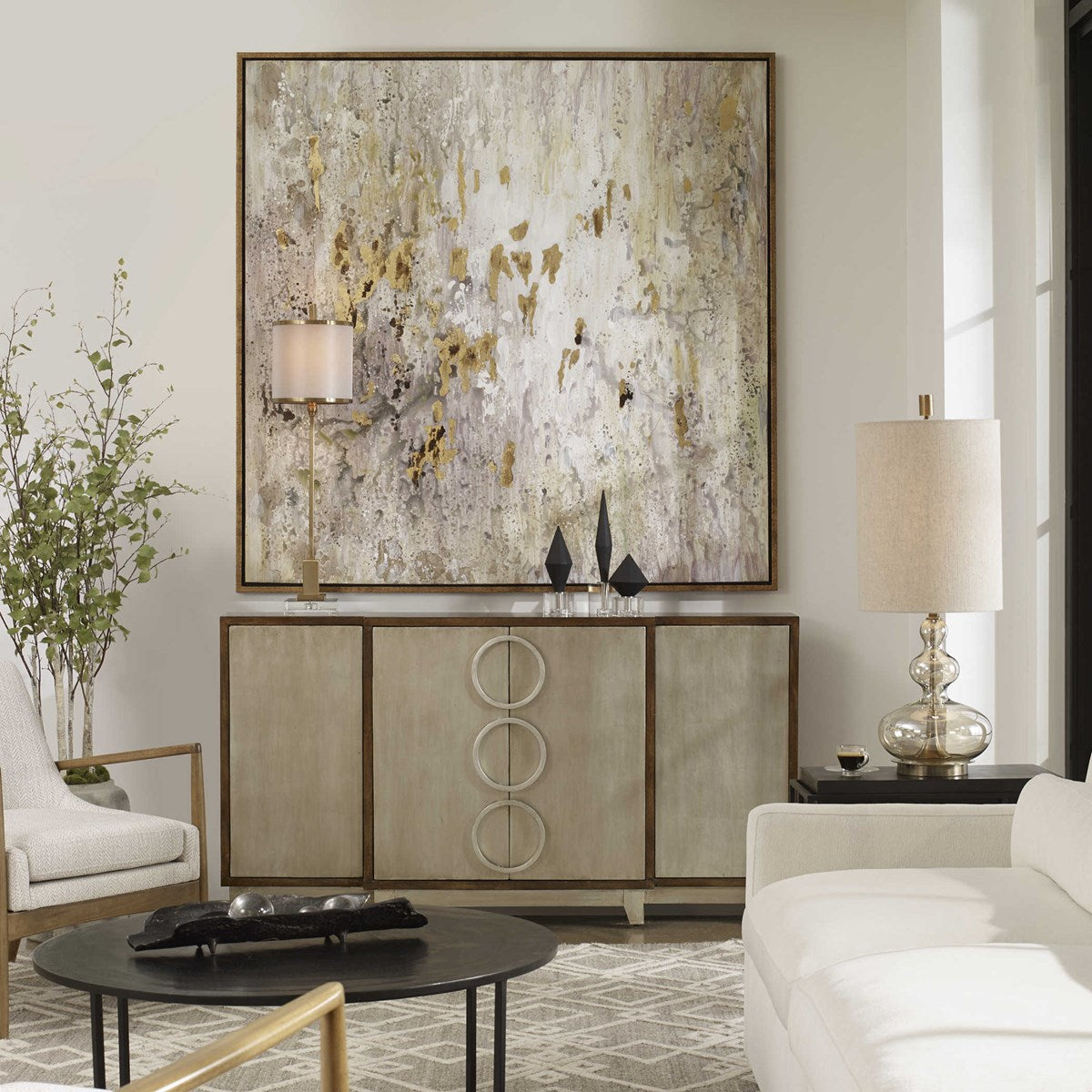 Uttermost Golden Raindrops Hand Painted Canvas