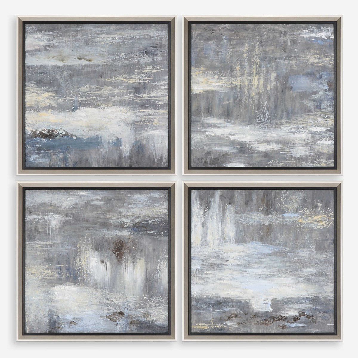 Uttermost Shades Of Gray Set of 4 Hand Painted Canvases - Image 1