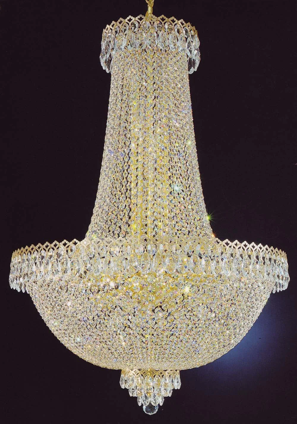 21 lights crystal chandelier in gold plated finish - Image 1