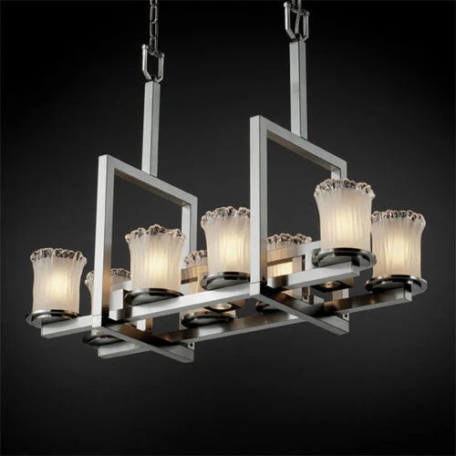 Three-Downlight Brushed Nickel Bridge Chandelier - Image 1