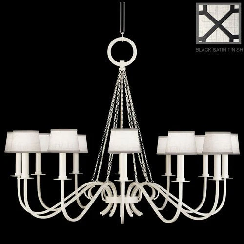 Black and White Story 12-Light Chandelier in Black Satin Lacquer Finish - Image 1